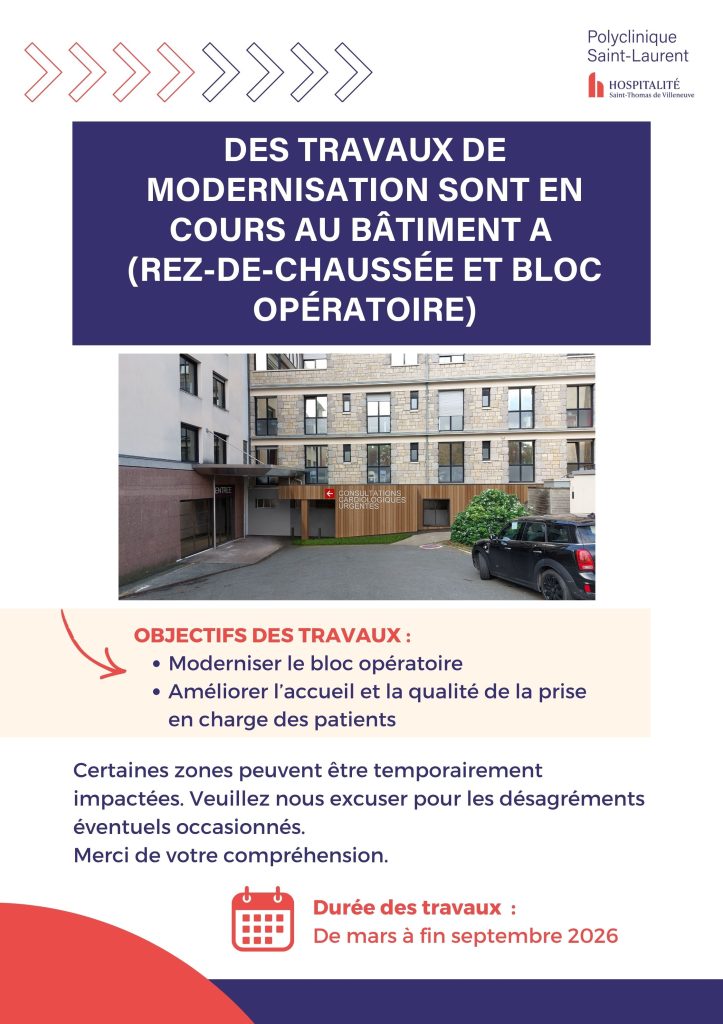Affiche Travaux Bloc Opératoire